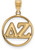 Image of Gold Plated Sterling Silver Delta Zeta Small Circle Pendant by LogoArt (GP011DZ)