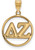 Gold Plated Sterling Silver Delta Zeta Small Circle Pendant by LogoArt (GP011DZ)