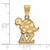 Gold Plated Sterling Silver Delta Zeta Small Pendant by LogoArt (GP035DZ)