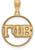 Gold Plated Sterling Silver Gamma Phi Beta Small Circle Pendant LogoArt GP011GPB