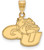 Image of Gold Plated Sterling Silver Gonzaga University Medium Pendant by LogoArt
