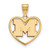 Image of Gold Plated Sterling Silver Michigan (University Of) Pendant in Heart by LogoArt