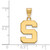 Gold Plated Sterling Silver Michigan State University Med Pendant LogoArt GP003