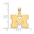 Gold Plated Sterling Silver Michigan University Of Small Pendant LogoArt GP002UM