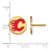 Gold Plated Sterling Silver NHL Calgary Flames Sm Enamel Disc LogoArt Earrings