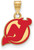 Gold Plated Sterling Silver NHL New Jersey Devils Small Enamel LogoArt Pendant