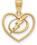 Gold Plated Sterling Silver NHL Tampa Bay Lightning Pendant in Heart by LogoArt