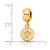 Gold Plated Sterling Silver NHL Winnipeg Jets X-Small Dangle Bead LogoArt Charm