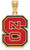Image of Gold Plated Sterling Silver North Carolina State U Lg LogoArt Pendant GP032NCS