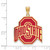 Image of Gold Plated Sterling Silver Ohio State University XL Enamel Pendant by LogoArt