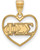 Image of Gold Plated Sterling Silver Phi Sigma Sigma Heart Pendant by LogoArt (GP008PSS)