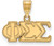 Gold Plated Sterling Silver Phi Sigma Sigma Medium Pendant by LogoArt (GP003PSS)
