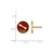 Gold Plated Sterling Silver Pi Beta Phi Enamel Post Earrings by LogoArt GP046PBP