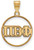 Image of Gold Plated Sterling Silver Pi Beta Phi Small Circle Pendant by LogoArt GP011PBP