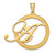 Gold Plated Sterling Silver Polished & Satin Initial in Circle Pendant