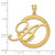 Gold Plated Sterling Silver Polished & Satin Initial in Circle Pendant