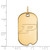 Gold Plated Sterling Silver Purdue Small Dog Tag by LogoArt (GP022PU)
