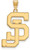 Gold Plated Sterling Silver San Jose State University XL Pendant by LogoArt