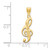 Gold Plated Sterling Silver Treble Clef Music Note Name Pendant - Small