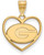 Gold Plated Sterling Silver University of Georgia Pendant in Heart by LogoArt