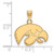 Image of Gold Plated Sterling Silver University of Iowa Small Pendant by LogoArt GP002UIA
