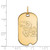 Gold Plated Sterling Silver University of Kansas Small Dog Tag by LogoArt