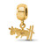Image of Gold Plated Sterling Silver University of Nebraska XSmall Bead LogoArt GP021UNE