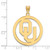 Image of Gold Plated Sterling Silver University of Oklahoma L Pendant Circle by LogoArt Image of Gold Plated Sterling Silver University of Oklahoma L Pendant Circle by LogoArt