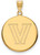 Gold Plated Sterling Silver Villanova University Large Pendant LogoArt GP025VIL