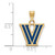 Image of Gold Plated Sterling Silver Villanova University Small Enamel Pendant by LogoArt