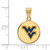Image of Gold Plated Sterling Silver West Virginia U Medium Enamel Disc LogoArt Pendant