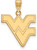 Gold Plated Sterling Silver West Virginia University Lg Pendant LogoArt GP004WVU