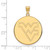 Image of Gold Plated Sterling Silver West Virginia University XL Pendant LogoArt GP054WVU