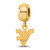 Gold Plated Sterling Silver West Virginia University XSmall Bead LogoArt GP035