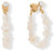 Image of Gold-plated Sterling Silver Crystal and Cultured Freshwater Pearl Hoop Earrings