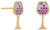 Image of Gold-plated Sterling Silver CZ Red Wine Glass Stud Earrings
