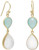 Image of Gold-plated Sterling Silver Earrings with Green Chalcedony and Druzy
