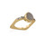 Image of Gold-plated Sterling Silver Grey Moonstone and Diamond Chips Ring