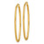 Image of 52mm Gold-Plated Sterling Silver Square Tube Oval Hoop Earrings