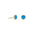Image of Gold-plated Sterling Silver Synthetic Blue Opal Stud Earrings