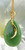 Gold-Tone Genuine Natural Jade Teardrop Pendant w/ Swirl