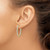 Image of 29.24mm Gold-Tone Sterling Silver CZ In & Out Oval Hoop Earrings QE7997Y