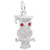 Image of Graduation Owl Charm w/ Purple Synthetic Crystals (Choose Metal) by Rembrandt