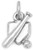 Image of Home Plate with Bat and Ball Charm 925 Sterling Silver