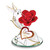 I Love You Hummingbird & Red Rose Glass Figurine