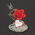I Love You Hummingbird & Red Rose Glass Figurine
