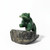 2" Natural Untreated Nephrite Jade Bear with Fish on Granite Base