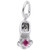 Image of July Babyshoe w/ Synthetic Crystal Charm (Choose Metal) by Rembrandt
