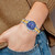 Image of Ladies Charles Hubert Two-tone Silver Blue Dial Watch