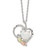 Landstroms Black Hills 925 Silver&12K Gold Lab Created White Opal Heart Necklace
